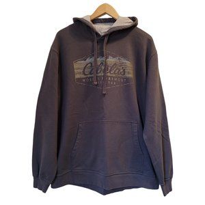 CABELA'S ~ Men's Size Large ~ GRAY HOODIE HOODED LOGO SWEATSHIRTCA